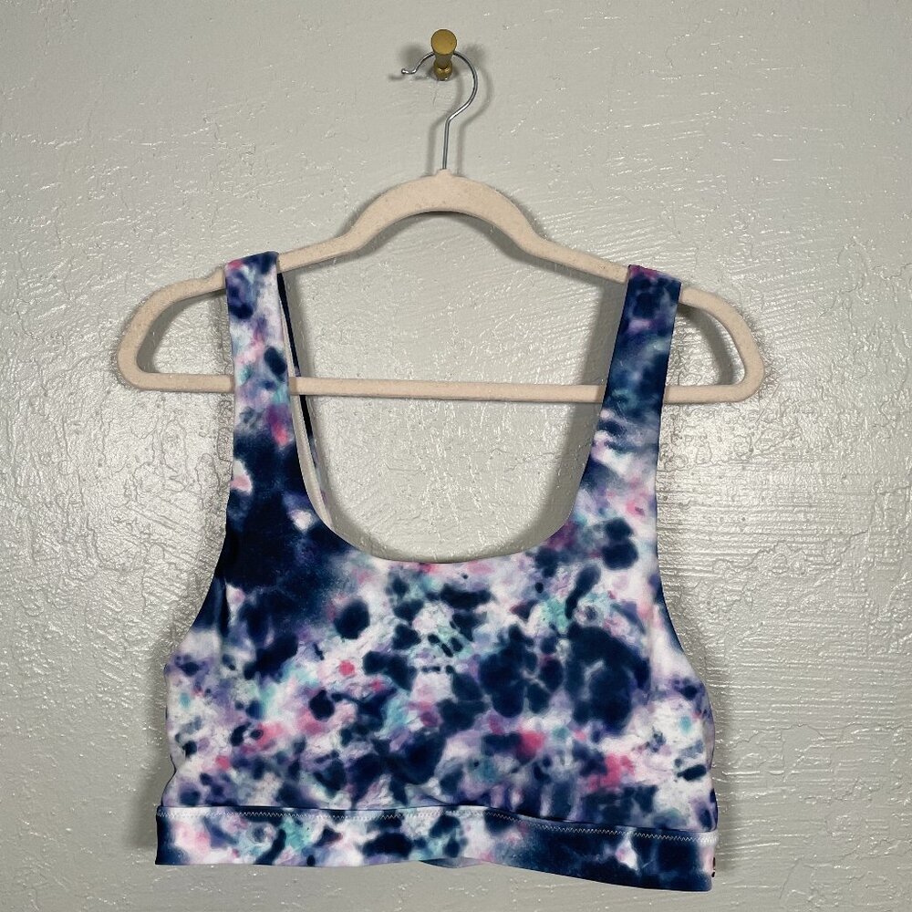 Zyia Swimwear Women Plus Size XXXL Blue White Pink Tie Dye Bikini Top Padded